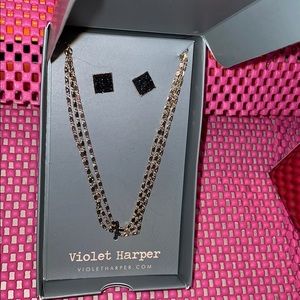 Violet Harper Gold Chain accented w/ onyx studs.